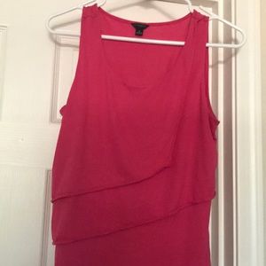 Ann Taylor Raspberry Pink Layer Front Tank Top